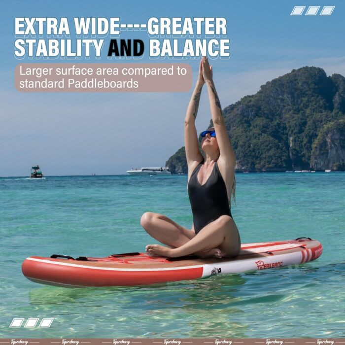 TIGERXBANG SUP-Board, Stand-Up-Paddling-Board | 10'8" 330 x 86 x 15 cm | mit Premium-Komplett-Aufblas-SUP-Zubehör, extra breite Paddleboards für Erwachsene und Kinder-Pandora-Kollektion
