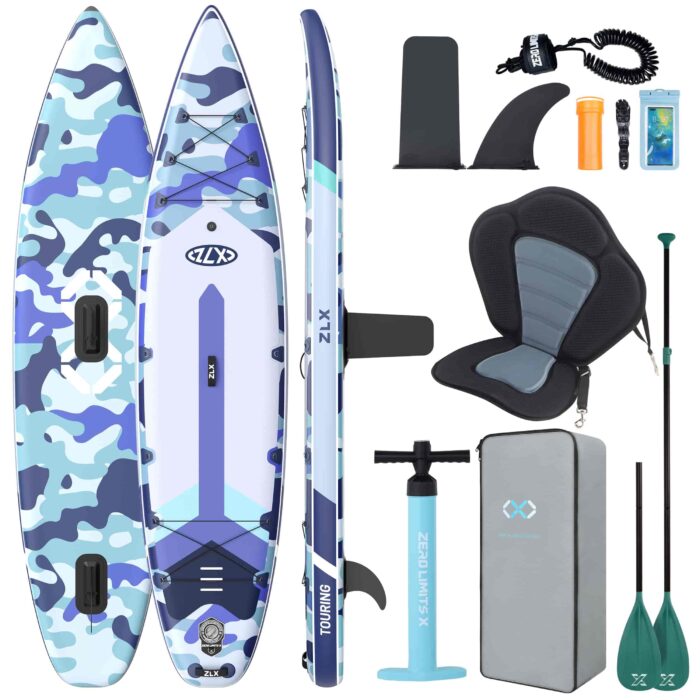 ZLX Stand Up Paddling Board 350x83cm,SUP Board Set,Touren Stand Up Paddle,Einzigartige Mittelfinne,Rutschfester Deckpad,Standup Paddle Board 200kg Tragkraft,für Erwachsene,Anfänger,alle Könnensstufen