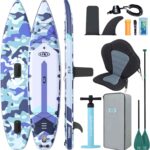 ZLX Stand Up Paddling Board 350x83cm,SUP Board Set,Touren Stand Up Paddle,Einzigartige Mittelfinne,Rutschfester Deckpad,Standup Paddle Board 200kg Tragkraft,für Erwachsene,Anfänger,alle Könnensstufen