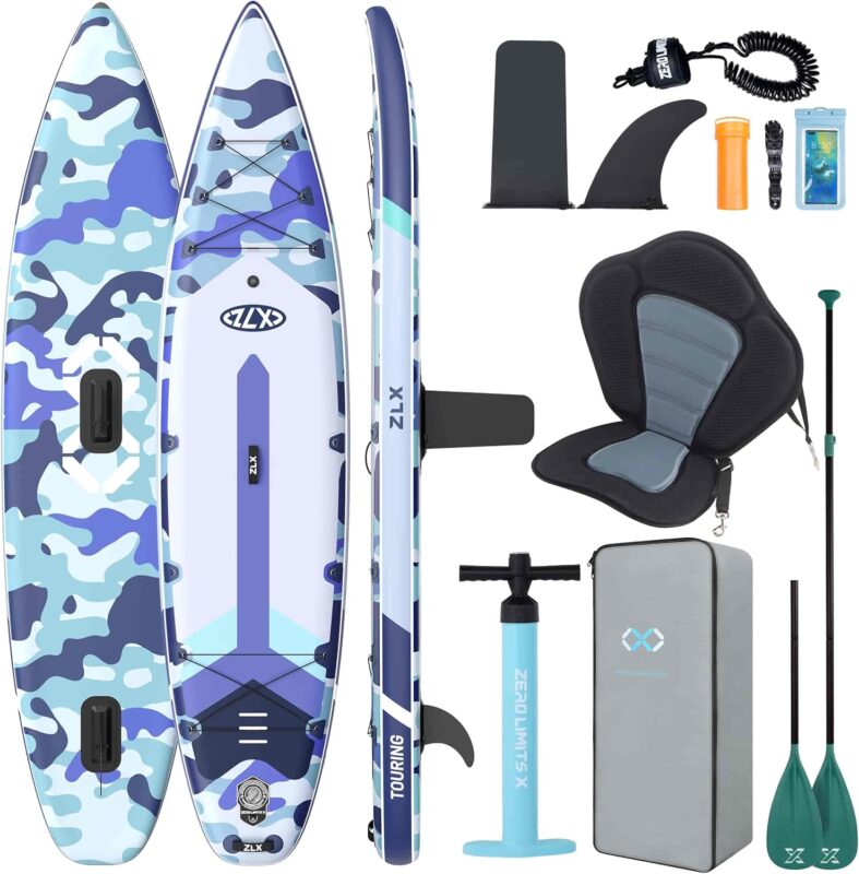 ZLX Stand Up Paddling Board 350x83cm,SUP Board Set,Touren Stand Up Paddle,Einzigartige Mittelfinne,Rutschfester Deckpad,Standup Paddle Board 200kg Tragkraft,für Erwachsene,Anfänger,alle Könnensstufen