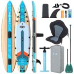 ZLX Stand Up Paddling Board 350x83cm,SUP Board Set,Touren Stand Up Paddle,Einzigartige Mittelfinne,Rutschfester Deckpad,Standup Paddle Board 200kg Tragkraft,für Erwachsene,Anfänger,alle Könnensstufen