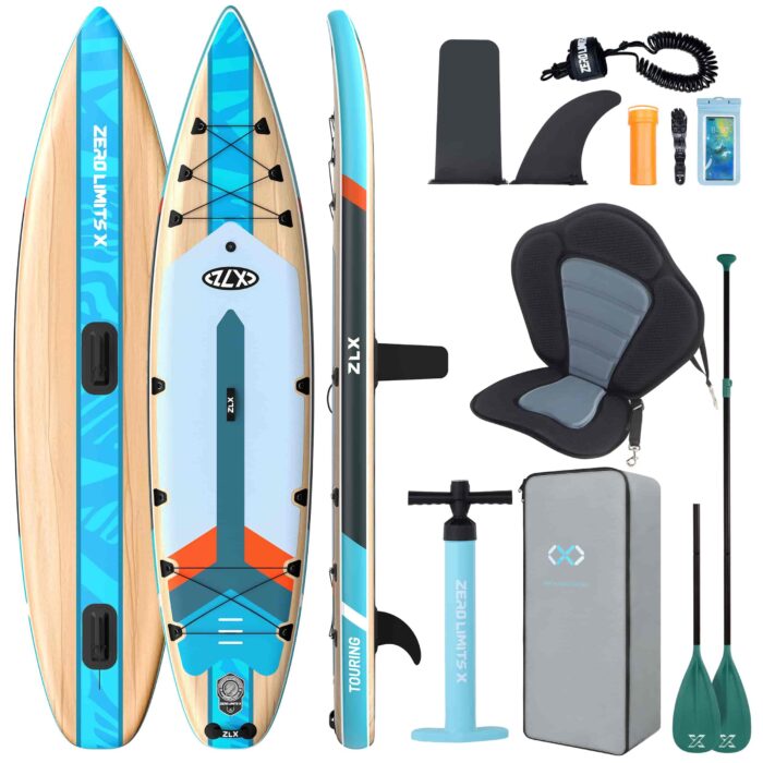 ZLX Stand Up Paddling Board 350x83cm,SUP Board Set,Touren Stand Up Paddle,Einzigartige Mittelfinne,Rutschfester Deckpad,Standup Paddle Board 200kg Tragkraft,für Erwachsene,Anfänger,alle Könnensstufen