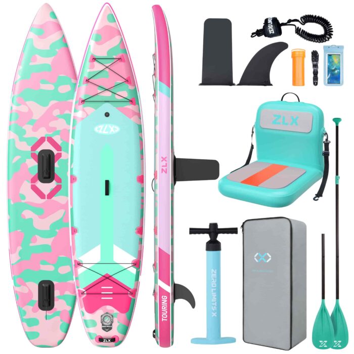 ZLX Stand Up Paddling Board 350x83cm,SUP Board Set,Touren Stand Up Paddle,Einzigartige Mittelfinne,Rutschfester Deckpad,Standup Paddle Board 200kg Tragkraft,für Erwachsene,Anfänger,alle Könnensstufen