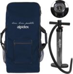 ALPIDEX Stand Up Paddle Set SUP 320 x 76 x 15 cm max. belastbar bis 200 kg Aufblasbar Stabil Leicht Komplett Set Tragetasche Paddel Finnen Luftpumpe Leash Repair Kit