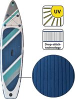 ALPIDEX Stand Up Paddle Set SUP 320 x 76 x 15 cm max. belastbar bis 200 kg Aufblasbar Stabil Leicht Komplett Set Tragetasche Paddel Finnen Luftpumpe Leash Repair Kit