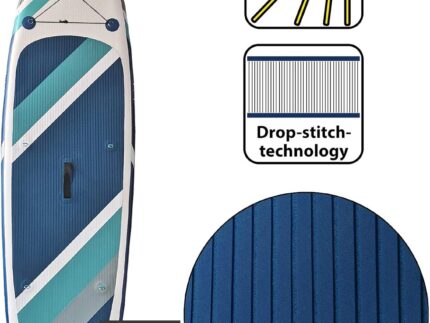 ALPIDEX Stand Up Paddle Set SUP 320 x 76 x 15 cm max. belastbar bis 200 kg Aufblasbar Stabil Leicht Komplett Set Tragetasche Paddel Finnen Luftpumpe Leash Repair Kit