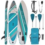 ALPIDEX Stand Up Paddle Set SUP 320 x 76 x 15 cm max. belastbar bis 200 kg Aufblasbar Stabil Leicht Komplett Set Tragetasche Paddel Finnen Luftpumpe Leash Repair Kit