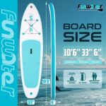 FunWater 320CM Aufblasbares Stand Up Paddle Board, Ultra-Leicht – SUP-Zubehör: Verstellbares Paddel, Pumpe, Rucksack, Leash, Finnen – Für alle Könnerstufen