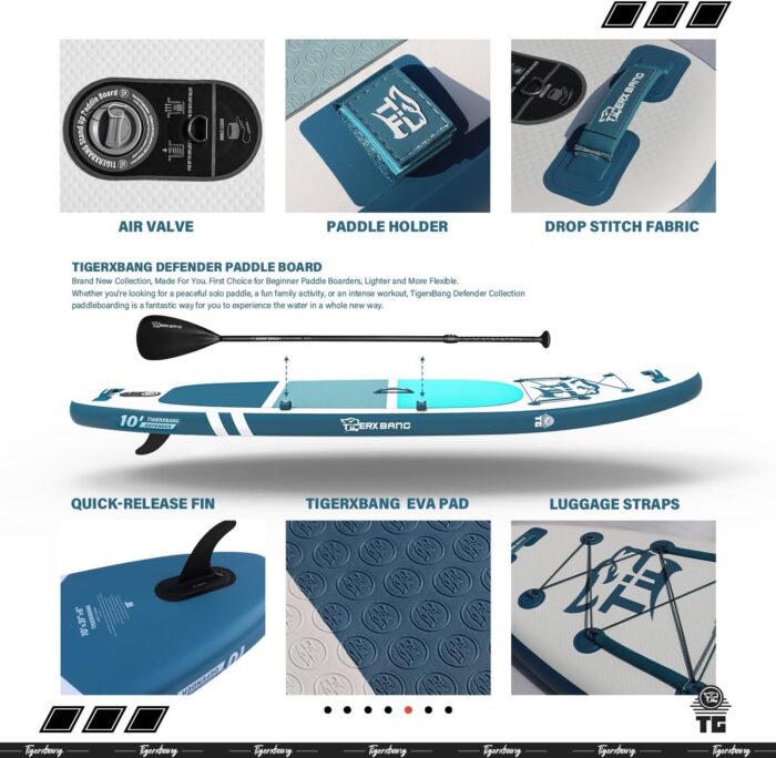 TIGERXBANG SUP Boards Stand Up Paddling Board, aufblasbare Paddle-Boards Defender-Pro-Kollektion