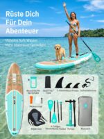 Niphean Stand up Paddling Board mit Sitz und Allem Zubehör, 320cm Paddleboard für Aller Fähigkeitsniveaus, SUP Board 200kg Tragkraft für 2 Personen, Standup Paddle Board for Adults