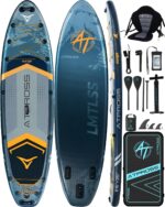 11'6"x35"Inflatable Paddle Board, (SUP) für Erwachsene mit 450 lbs Tragfähigkeit extra breiter Rutschfester und Stabiler Plattform,Kajak Sitz Premium Accessoires Rucksack,geeignet für Yoga