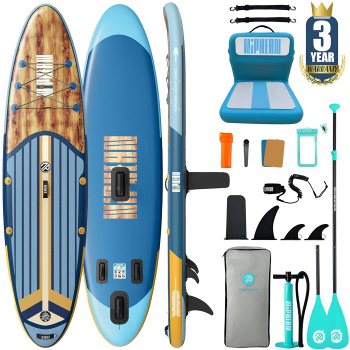 Niphean Stand up Paddling Board mit Sitz und Allem Zubehör, 320cm Paddleboard für Aller Fähigkeitsniveaus, SUP Board 200kg Tragkraft für 2 Personen, Standup Paddle Board for Adults