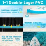 FunWater 320CM Aufblasbares Stand Up Paddle Board, Ultra-Leicht – SUP-Zubehör: Verstellbares Paddel, Pumpe, Rucksack, Leash, Finnen – Für alle Könnerstufen