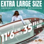 11'6"x35"Inflatable Paddle Board, (SUP) für Erwachsene mit 450 lbs Tragfähigkeit extra breiter Rutschfester und Stabiler Plattform,Kajak Sitz Premium Accessoires Rucksack,geeignet für Yoga