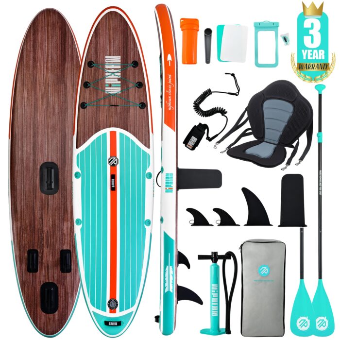 Niphean Stand up Paddling Board mit Sitz und Allem Zubehör, 320cm Paddleboard für Aller Fähigkeitsniveaus, SUP Board 200kg Tragkraft für 2 Personen, Standup Paddle Board for Adults