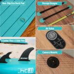 AKSPORT Aufblasbares Stand Up Paddle Board, Aufblasbare SUP Board mit allem Zubehör, breites stabiles Design, rutschfestes Deck, Paddling Board für Jugendliche und Erwachsene