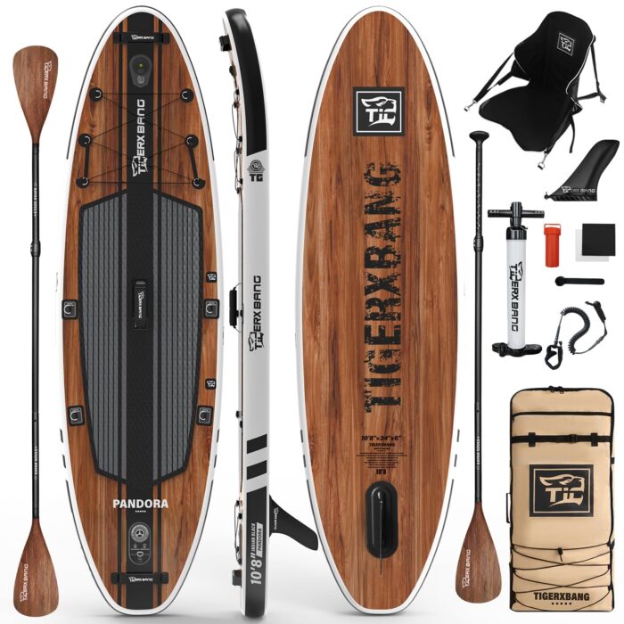 TIGERXBANG SUP-Board, Stand-Up-Paddling-Board | 10'8" 330 x 86 x 15 cm | mit Premium-Komplett-Aufblas-SUP-Zubehör, extra breite Paddleboards für Erwachsene und Kinder-Pandora-Kollektion