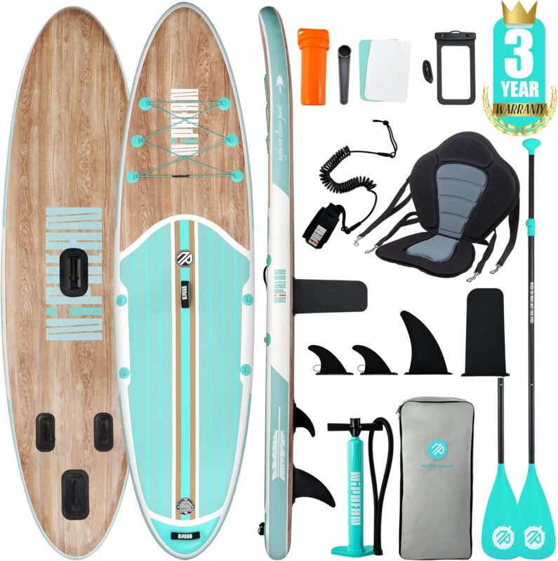 Niphean Stand up Paddling Board mit Sitz und Allem Zubehör, 320cm Paddleboard für Aller Fähigkeitsniveaus, SUP Board 200kg Tragkraft für 2 Personen, Standup Paddle Board for Adults