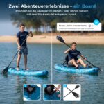 Aqua Spirit Sup Board mit Sitz | Kajak Aufblasbar Barracuda Stand Up Paddling Board 320x81x15cm Für Standup Paddle Board bis 150KG mit Sup Sitz, Doppelpaddel, Pumpe, Tasche & Zubehör Sup Set