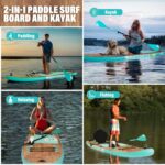 AKSPORT Aufblasbares Stand Up Paddle Board, Aufblasbare SUP Board mit allem Zubehör, breites stabiles Design, rutschfestes Deck, Paddling Board für Jugendliche und Erwachsene