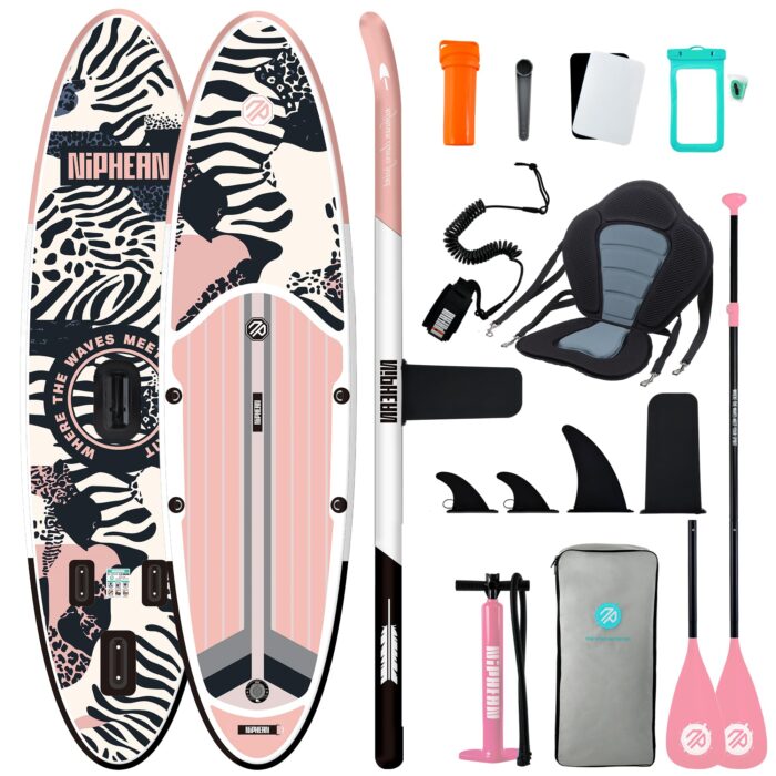 Niphean Stand up Paddling Board mit Sitz und Allem Zubehör, 320cm Paddleboard für Aller Fähigkeitsniveaus, SUP Board 200kg Tragkraft für 2 Personen, Standup Paddle Board for Adults