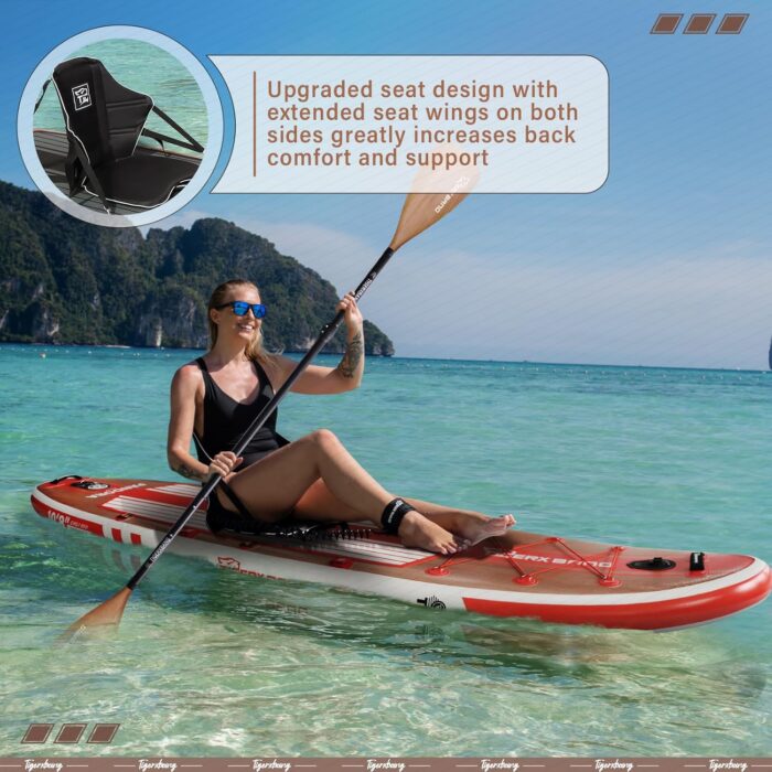 TIGERXBANG SUP-Board, Stand-Up-Paddling-Board | 10'8" 330 x 86 x 15 cm | mit Premium-Komplett-Aufblas-SUP-Zubehör, extra breite Paddleboards für Erwachsene und Kinder-Pandora-Kollektion