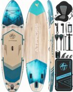 11'6"x35"Inflatable Paddle Board, (SUP) für Erwachsene mit 450 lbs Tragfähigkeit extra breiter Rutschfester und Stabiler Plattform,Kajak Sitz Premium Accessoires Rucksack,geeignet für Yoga