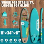 AKSPORT Aufblasbares Stand Up Paddle Board, Aufblasbare SUP Board mit allem Zubehör, breites stabiles Design, rutschfestes Deck, Paddling Board für Jugendliche und Erwachsene