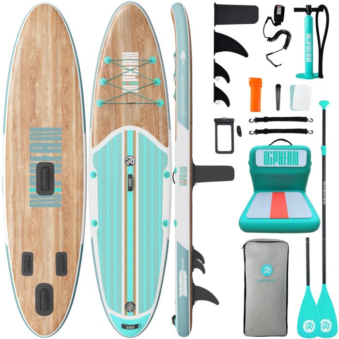 Niphean Stand up Paddling Board mit Sitz und Allem Zubehör, 320cm Paddleboard für Aller Fähigkeitsniveaus, SUP Board 200kg Tragkraft für 2 Personen, Standup Paddle Board for Adults