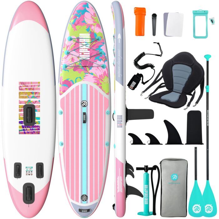 Niphean Stand up Paddling Board mit Sitz und Allem Zubehör, 320cm Paddleboard für Aller Fähigkeitsniveaus, SUP Board 200kg Tragkraft für 2 Personen, Standup Paddle Board for Adults