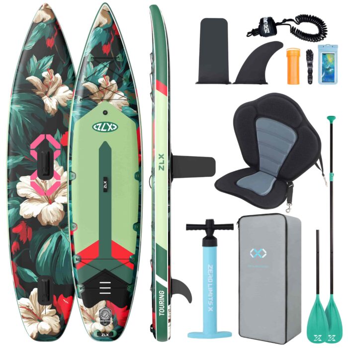 ZLX Stand Up Paddling Board 350x83cm,SUP Board Set,Touren Stand Up Paddle,Einzigartige Mittelfinne,Rutschfester Deckpad,Standup Paddle Board 200kg Tragkraft,für Erwachsene,Anfänger,alle Könnensstufen