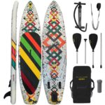 ALPIDEX Stand Up Paddle Set SUP 320 x 76 x 15 cm max. belastbar bis 200 kg Aufblasbar Stabil Leicht Komplett Set Tragetasche Paddel Finnen Luftpumpe Leash Repair Kit