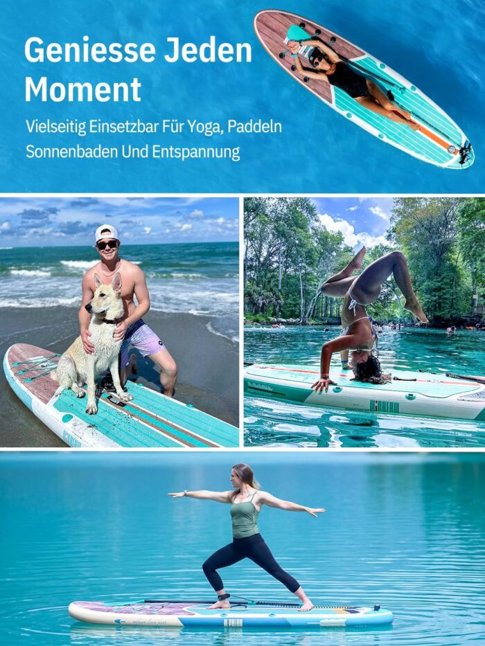 Niphean Stand up Paddling Board mit Sitz und Allem Zubehör, 320cm Paddleboard für Aller Fähigkeitsniveaus, SUP Board 200kg Tragkraft für 2 Personen, Standup Paddle Board for Adults