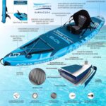 Aqua Spirit Sup Board mit Sitz | Kajak Aufblasbar Barracuda Stand Up Paddling Board 320x81x15cm Für Standup Paddle Board bis 150KG mit Sup Sitz, Doppelpaddel, Pumpe, Tasche & Zubehör Sup Set