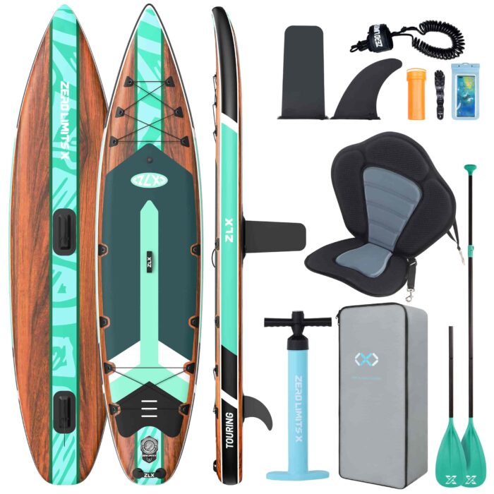 ZLX Stand Up Paddling Board 350x83cm,SUP Board Set,Touren Stand Up Paddle,Einzigartige Mittelfinne,Rutschfester Deckpad,Standup Paddle Board 200kg Tragkraft,für Erwachsene,Anfänger,alle Könnensstufen