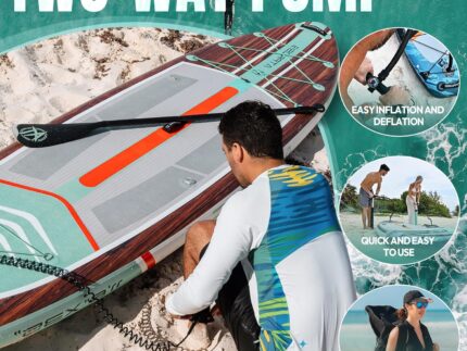 11'6"x35"Inflatable Paddle Board, (SUP) für Erwachsene mit 450 lbs Tragfähigkeit extra breiter Rutschfester und Stabiler Plattform,Kajak Sitz Premium Accessoires Rucksack,geeignet für Yoga
